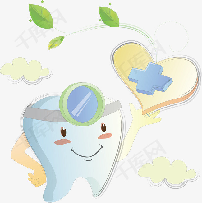 牙齿png元素牙齿卡通医疗png元素智慧医疗    