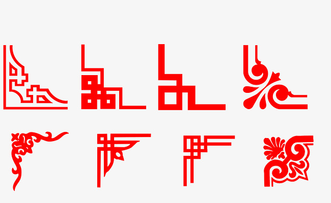 中式红色复古边框装饰