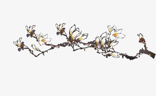 手绘背景_手绘花纹梅花免抠素材png素材-90设计