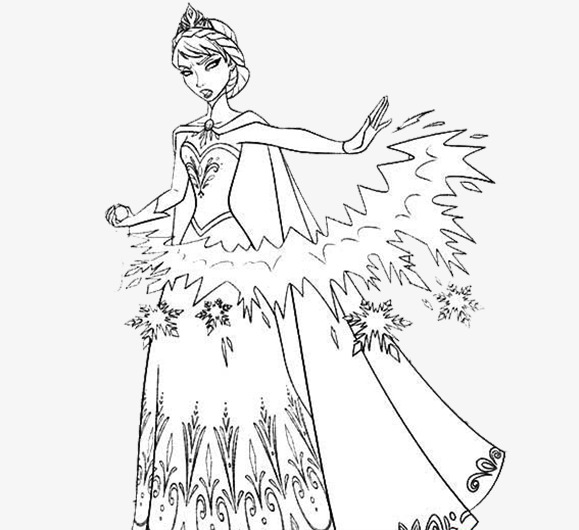 装饰画手绘创意冰雪女王