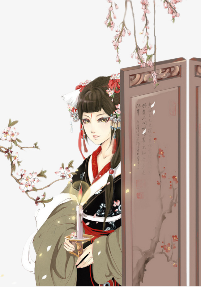 古代宫廷美女手绘