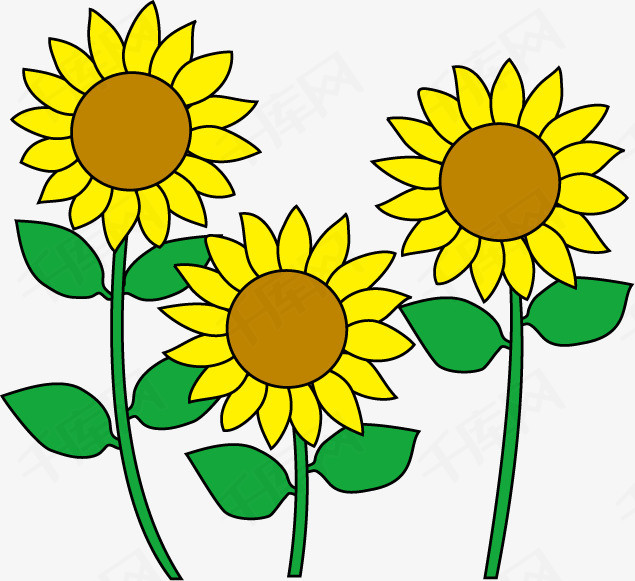 卡通向日葵卡通向日葵向阳花鲜花太阳