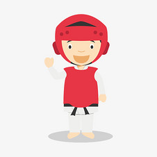 卡通爬楼男孩小人