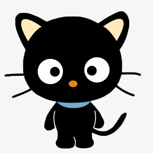 黑色壁纸卡通猫咪