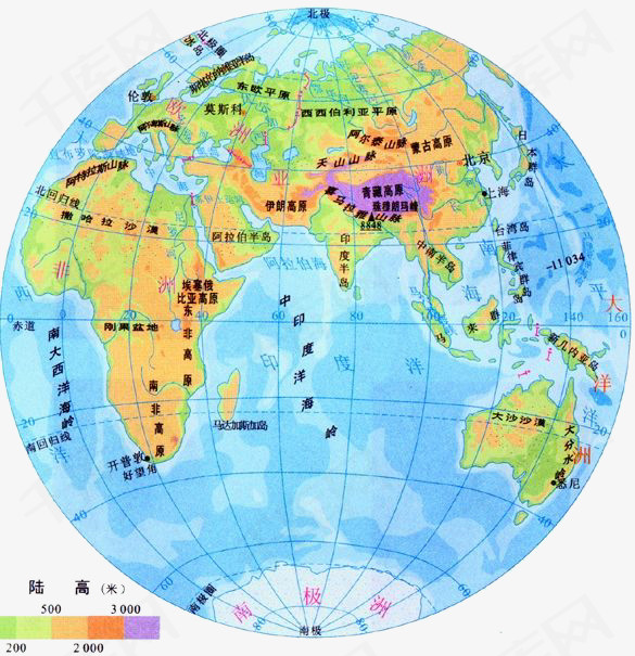 圆形地球仪的素材免抠地理地图地球仪圆形国家地理
