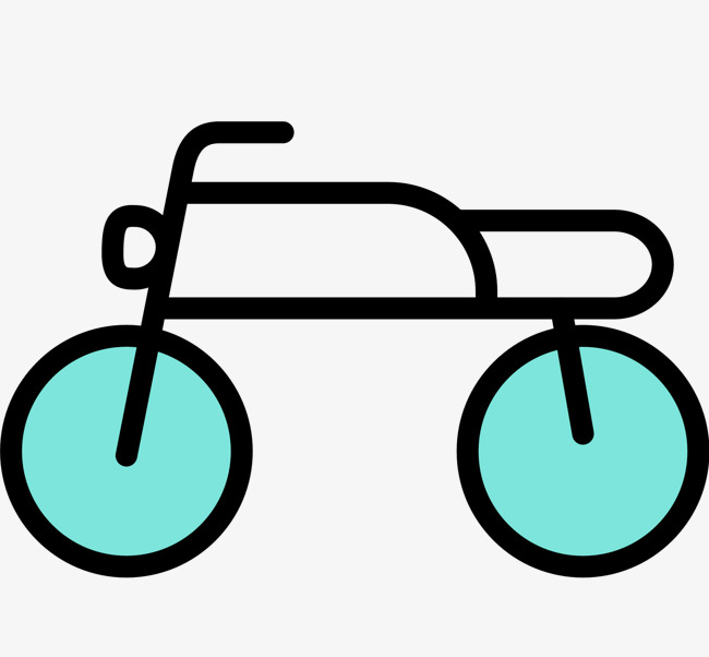 卡通黑色线条交通工具自行车素材图片免费下载