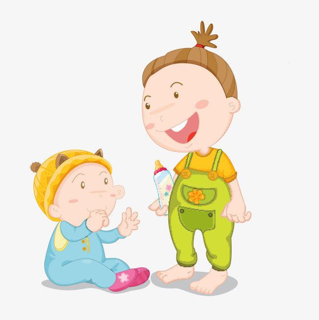 姐姐抱着弟弟边看电视