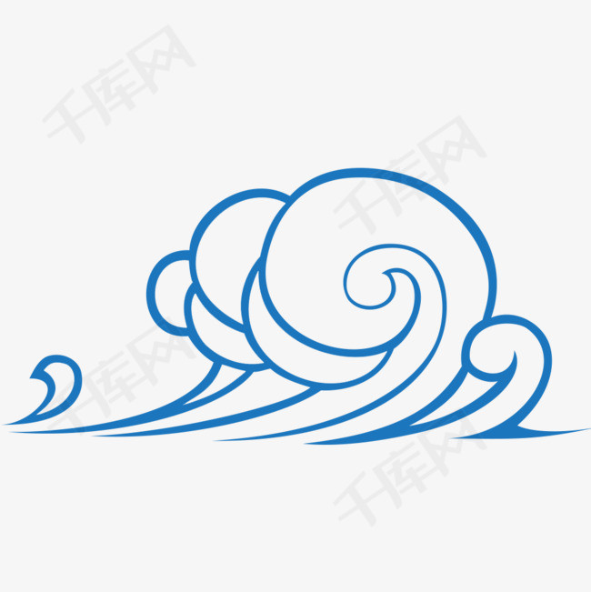 手绘简约风格波浪