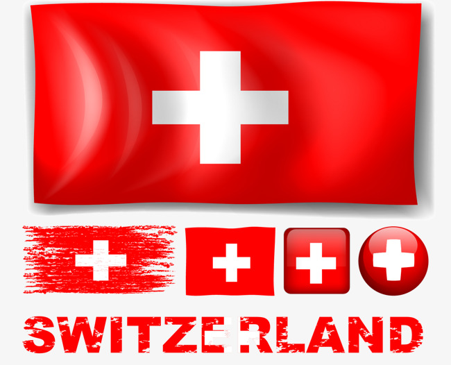 矢量手绘瑞士国旗