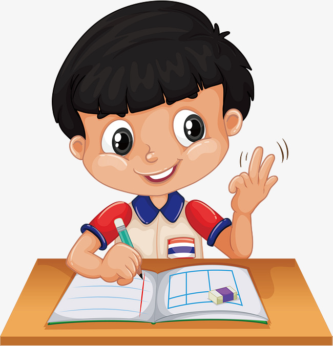 矢量认真写字的男孩素材图片免费下载_高清p
