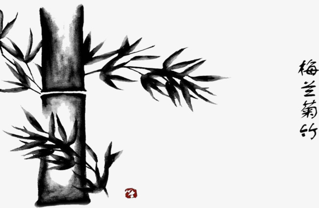 国学竹子水墨画