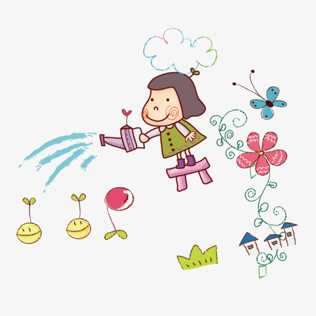 浇花卡通