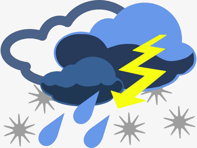 雷雨天气 手绘