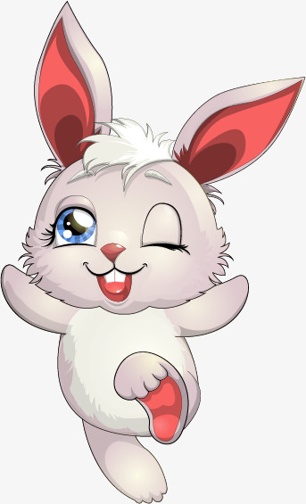卡通小白兔小白兔兔子卡通动物装饰矢量图    