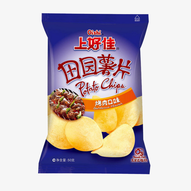 上好佳烤肉口味田园薯片素材图片免费下载_高