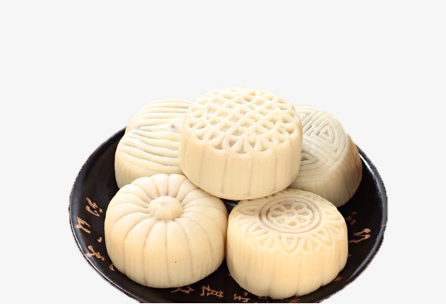 广州中秋冰皮月饼中式糕点冰皮月饼甜点糕点圆形白色