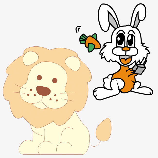 狮子和兔子素材图片免费下载_高清png