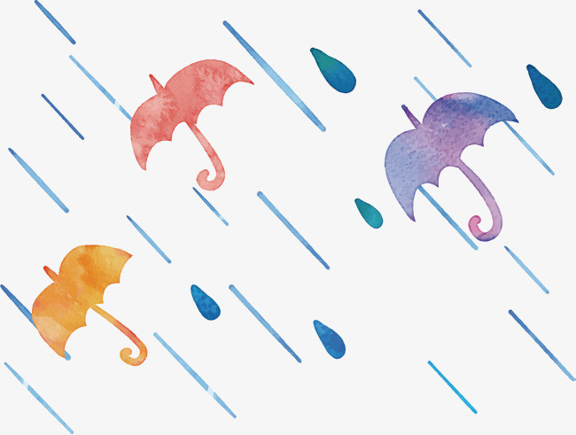 矢量雨伞漫画