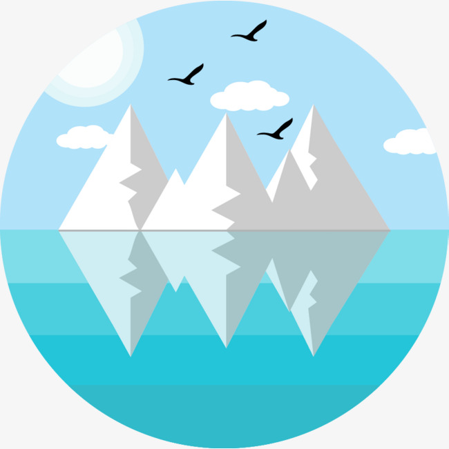 雪山卡通手绘图png素材-90设计