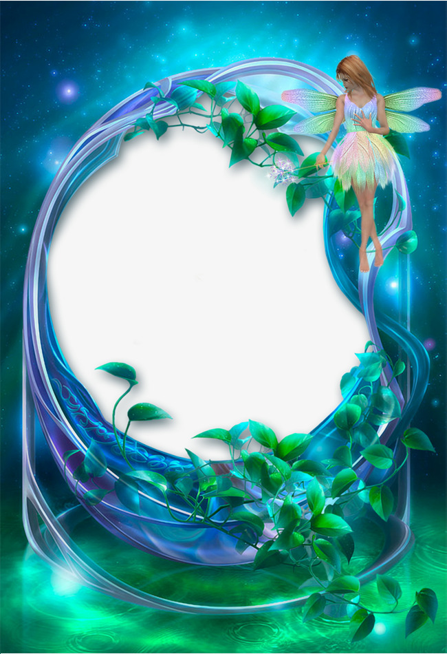绿色植物草坪树林卡通边框底框底纹
