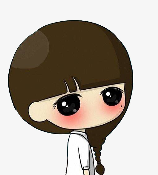 卡通风格可爱少女脸红表情素材图片免费下载_