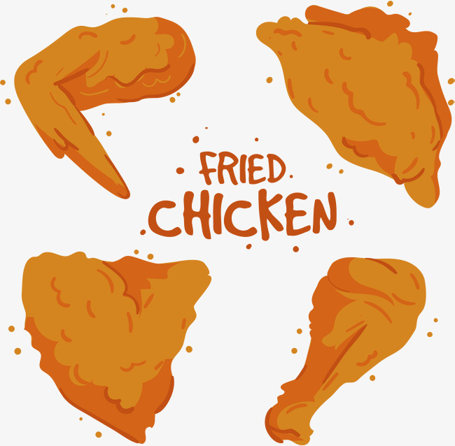 卡通手绘油炸食品炸鸡