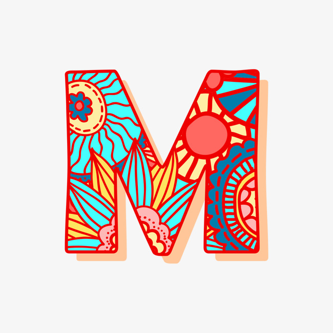 花纹字母m_艺术字设计_千库网