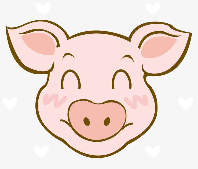 一个粉色小猪头像矢量图粉色小猪卡通头像可爱小猪大耳朵大鼻子