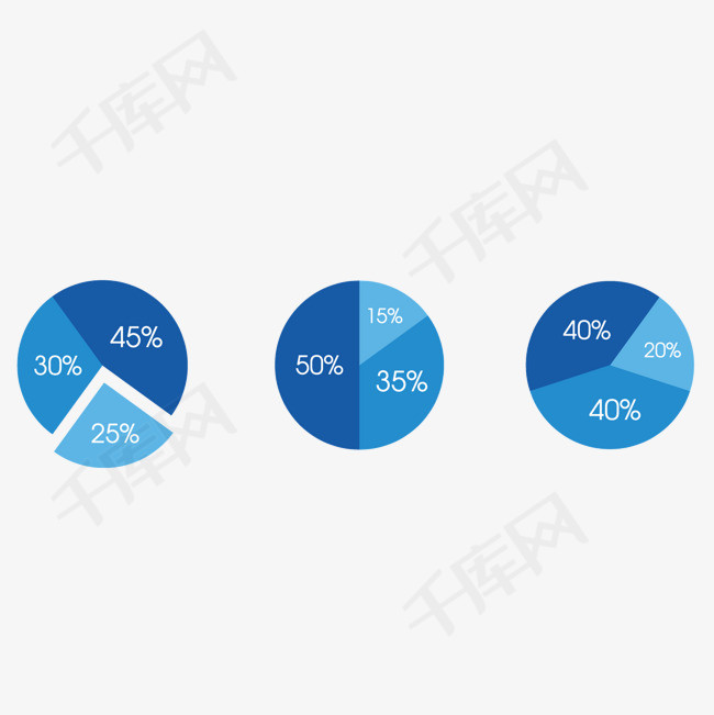 蓝色圆形百分比蓝色圆形商务百分比数据占比  
