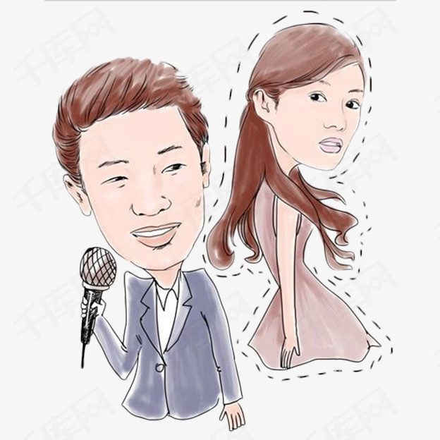 漫画手绘主持人素材图片免费下载_高清png_千库网