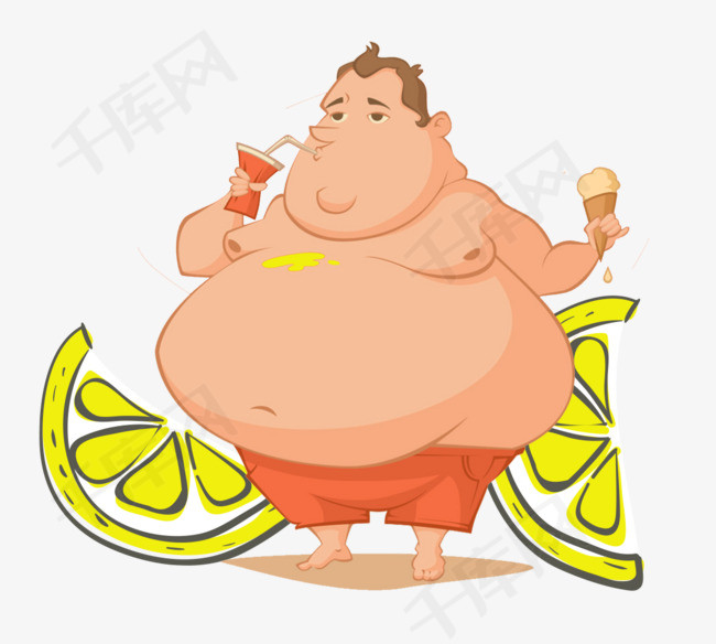 卡通胖男孩胖子胖男孩卡通胖子吃货夏天夏日 