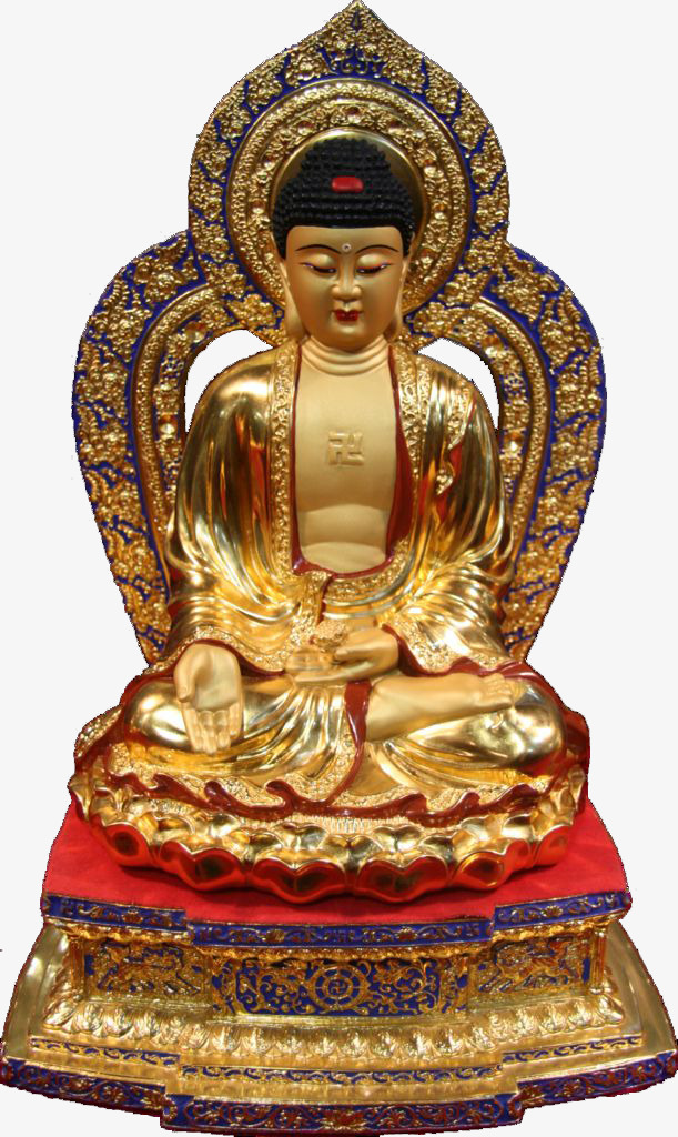 彩绘金身释迦牟尼佛坐像
