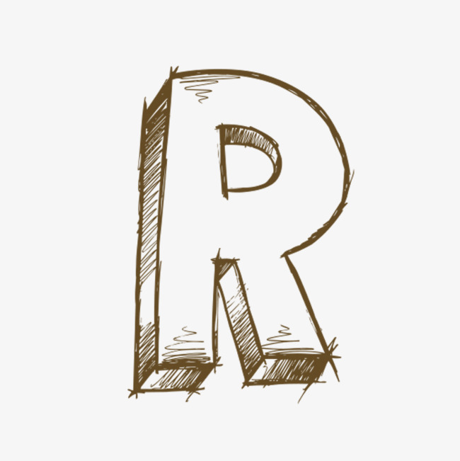 手绘字母r