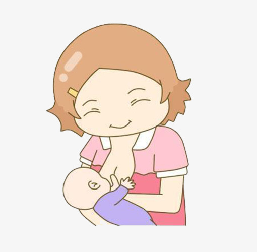 卡通宝宝吃母乳