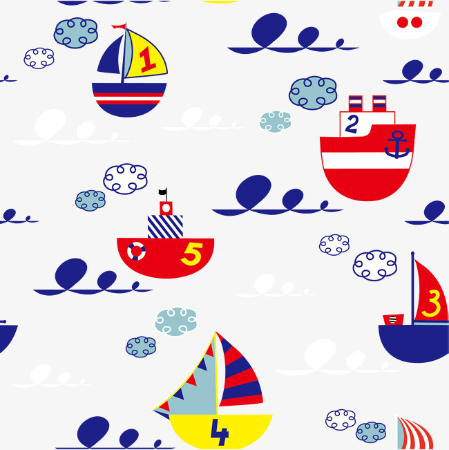 航海帆船渡船插画矢量图