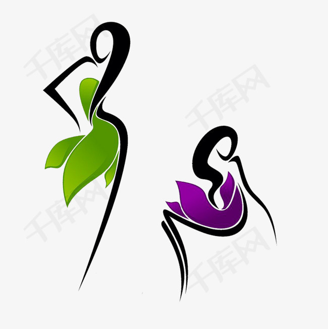 美女站着减肥logo素材图片免费下载_高清psd_千库网