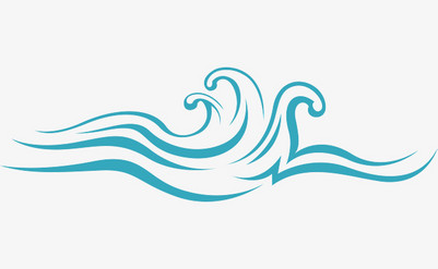 卡通湖水波浪