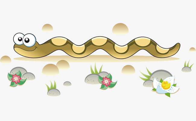 矢量手绘可爱小蛇