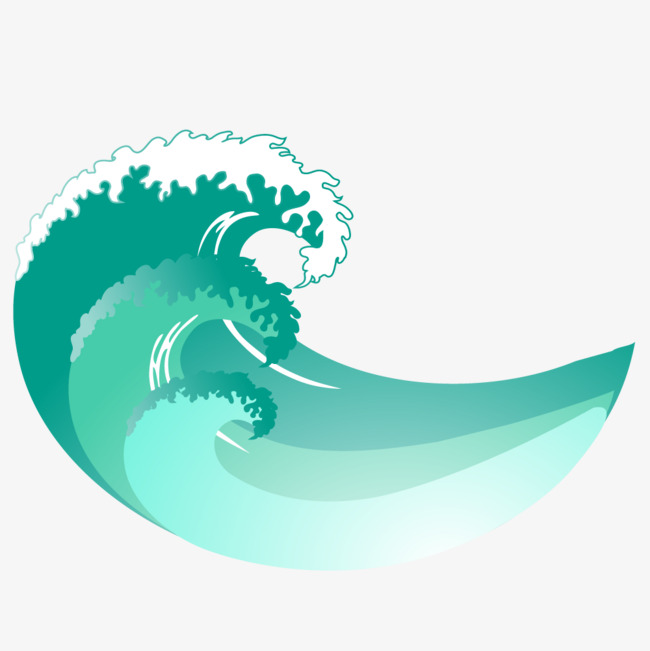 手绘水浪