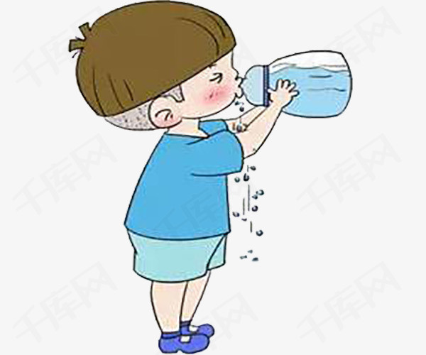 儿童喝水喝水手绘儿童喝水卡通儿童喝水喝水儿童口渴喝水小孩喝水