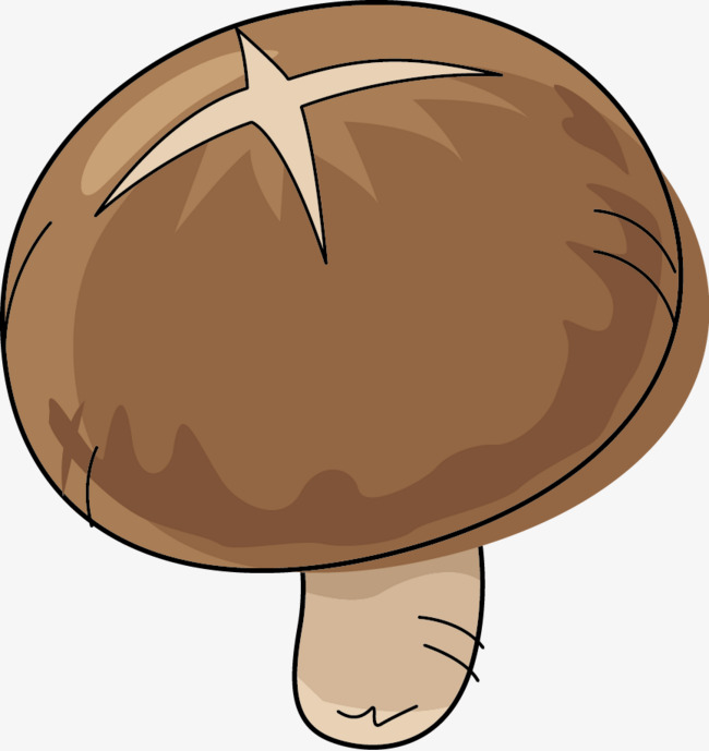 香菇简图棕色白色一个香菇蔬菜卡通         
