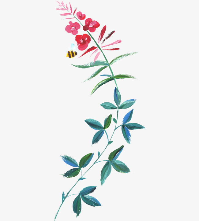母亲节原创手绘鲜花妈妈孩子母女相拥