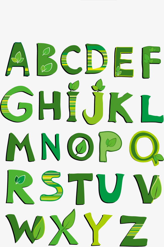 字母 绿色字母 春天 海报ba