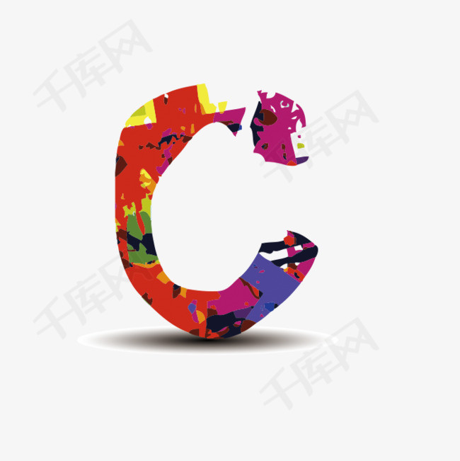 水彩字母c_艺术字设计_千库网