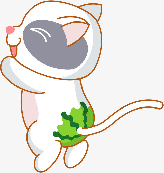 卡通白色小猫