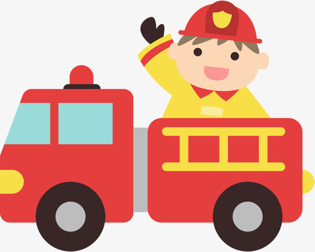 卡通版消防车