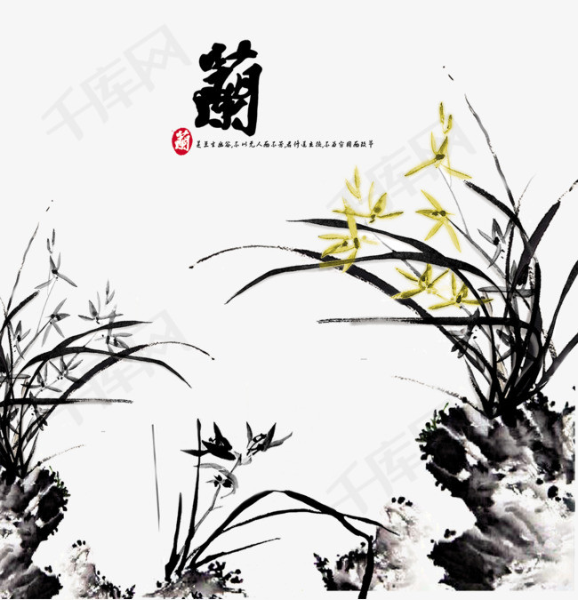 中国风水墨兰花