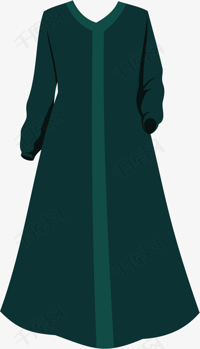 深绿色伊斯兰教节日礼服