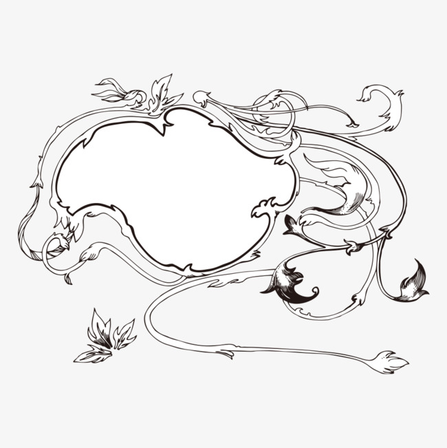 手绘黑白边框素材图片免费下载_高清png_千库网(图片
