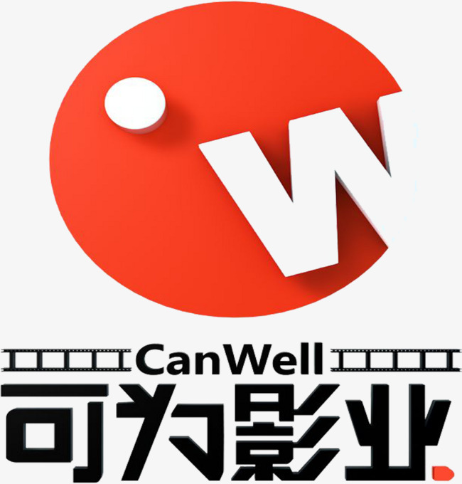 可为影业红色底白色w字体图标
